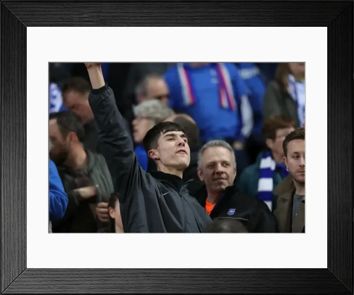 Framed Print : Brighton and Hove Albion Fans at Carrow Road Stadium during Norwich City Clash, EFL Sky Bet Championship 2017 Framed Print : Brighton and Hove Albion Fans at Carrow Road Stadium during Norwich City Clash, EFL Sky Bet Championship 2017