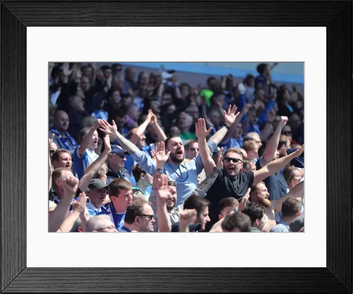 Framed Print : Brighton and Hove Albion Fans Celebrate at Villa Park During Championship Clash vs. Aston Villa (07MAY17) Framed Print : Brighton and Hove Albion Fans Celebrate at Villa Park During Championship Clash vs. Aston Villa (07MAY17)