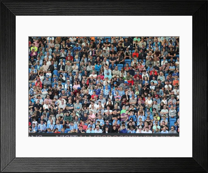 Framed Print : Sea of Supporters: Brighton and Hove Albion vs Atletico de Madrid at the American Express Community Stadium (06AUG17)