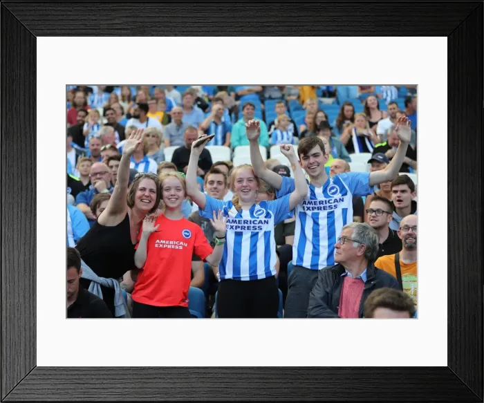 Framed Print : Sea of Supporters: Brighton and Hove Albion vs Atletico de Madrid at the American Express Community Stadium (06AUG17) Framed Print : Sea of Supporters: Brighton and Hove Albion vs Atletico de Madrid at the American Express Community Stadium (06AUG17)