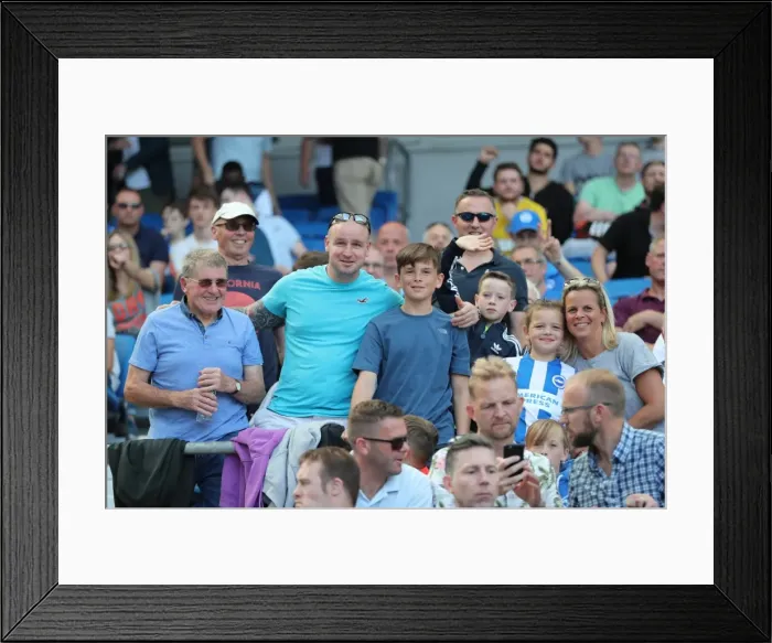 Framed Print : Brighton and Hove Albion vs Atletico de Madrid: A Sea of Passionate Fans at the 2017 Pre-Season Friendly
