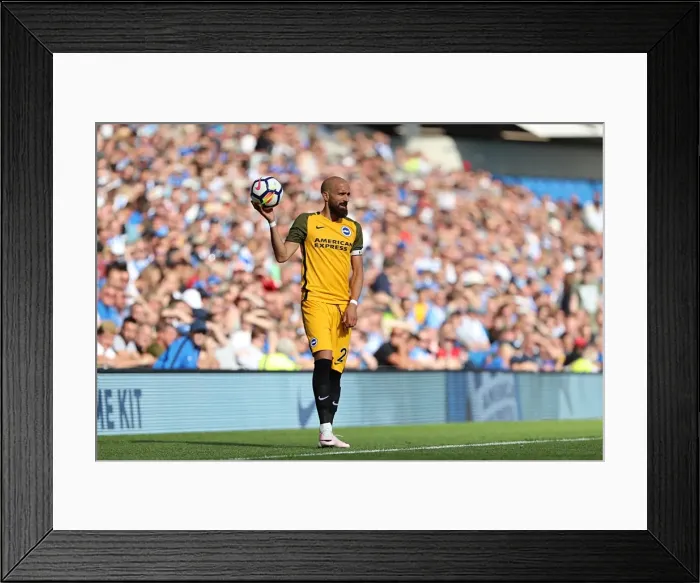 Framed Print : Bruno Defends: Brighton & Hove Albion vs Atletico Madrid at the American Express Community Stadium (2017) Framed Print : Bruno Defends: Brighton & Hove Albion vs Atletico Madrid at the American Express Community Stadium (2017)