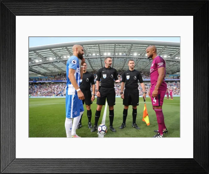 Framed Print : Brighton and Hove Albion vs Manchester City: Premier League Showdown at American Express Community Stadium (August 12, 2017)