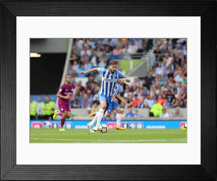 Framed Print : Brighton & Hove Albion's Davy Propper in Action Against Manchester City (12AUG17) Framed Print : Brighton & Hove Albion's Davy Propper in Action Against Manchester City (12AUG17)