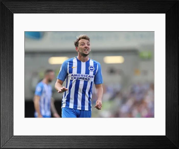 Framed Print : Dale Stephens in Action: Brighton & Hove Albion vs Manchester City (12th August 2017) Framed Print : Dale Stephens in Action: Brighton & Hove Albion vs Manchester City (12th August 2017)