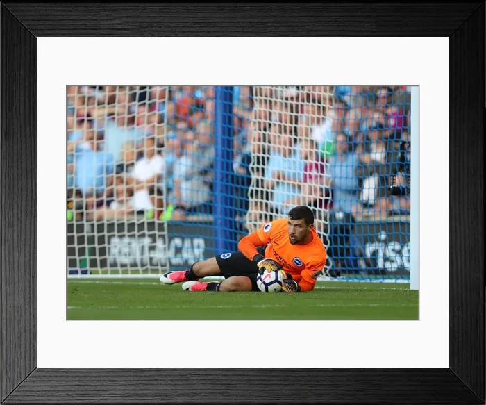 Framed Print : Brighton & Hove Albion vs Manchester City: Mathew Ryan in Action Framed Print : Brighton & Hove Albion vs Manchester City: Mathew Ryan in Action