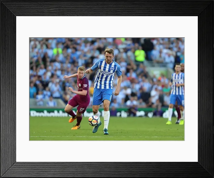 Framed Print : Dale Stephens in Action: Brighton & Hove Albion vs Manchester City (12th August 2017) Framed Print : Dale Stephens in Action: Brighton & Hove Albion vs Manchester City (12th August 2017)