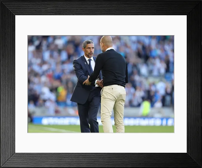 Framed Print : Chris Hughton vs. Pep Guardiola: Clash of the Managers - Brighton and Hove Albion vs. Manchester City (12AUG17) Framed Print : Chris Hughton vs. Pep Guardiola: Clash of the Managers - Brighton and Hove Albion vs. Manchester City (12AUG17)