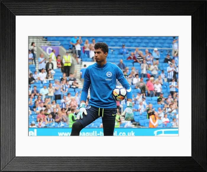 Framed Print : Robert Sanchez's Premier League Debut: Saving for Brighton & Hove Albion Against Manchester City (12AUG17)