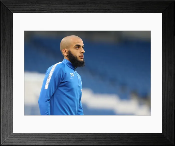 Framed Print : Brighton and Hove Albion's Soufyan Ahannach Defends in EFL Cup Clash vs Barnet (22AUG17) Framed Print : Brighton and Hove Albion's Soufyan Ahannach Defends in EFL Cup Clash vs Barnet (22AUG17)