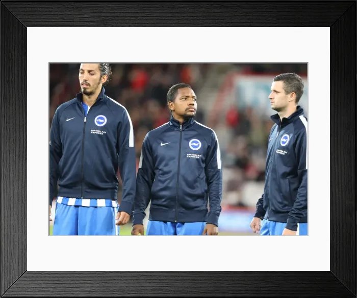 Framed Print : Brighton and Hove Albion's Ezequiel Schelotto, Jose Izquierdo, and Jamie Murphy Ready for Kick-off Against AFC Bournemouth in EFL Cup (19SEP17) Framed Print : Brighton and Hove Albion's Ezequiel Schelotto, Jose Izquierdo, and Jamie Murphy Ready for Kick-off Against AFC Bournemouth in EFL Cup (19SEP17)