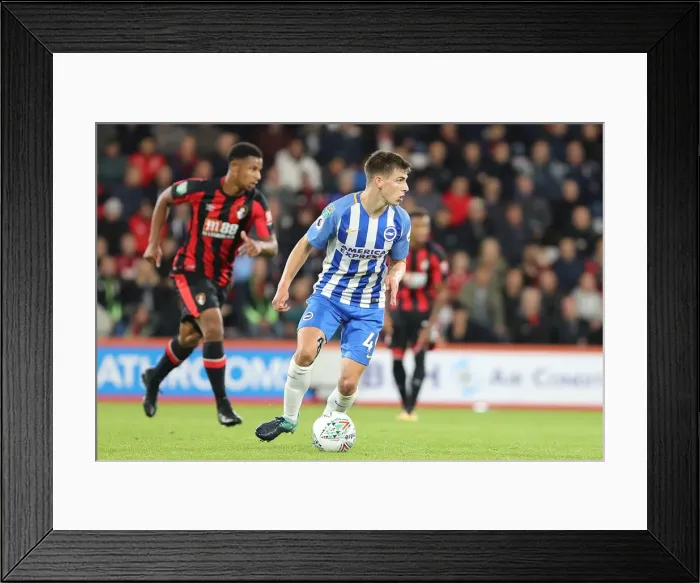Framed Print : Desmond Hutchinson of Brighton and Hove Albion Faces Off Against AFC Bournemouth in the EFL Cup, September 2017 (47)