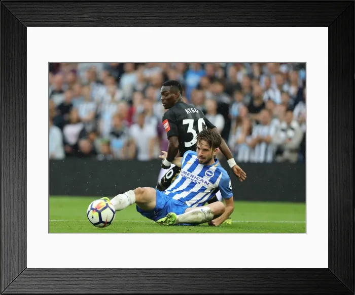 Framed Print : Propper vs. Atsu: Intense Midfield Battle in Brighton and Hove Albion vs. Newcastle United (Premier League, 24SEP17) Framed Print : Propper vs. Atsu: Intense Midfield Battle in Brighton and Hove Albion vs. Newcastle United (Premier League, 24SEP17)