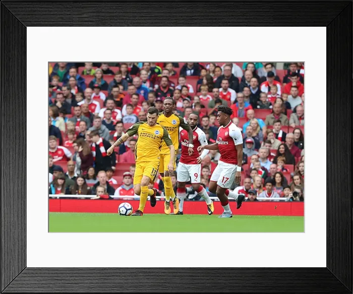 Framed Print : Gross vs Iwobi: Intense Midfield Battle at Emirates Stadium - Arsenal vs Brighton and Hove Albion (01OCT17) Framed Print : Gross vs Iwobi: Intense Midfield Battle at Emirates Stadium - Arsenal vs Brighton and Hove Albion (01OCT17)