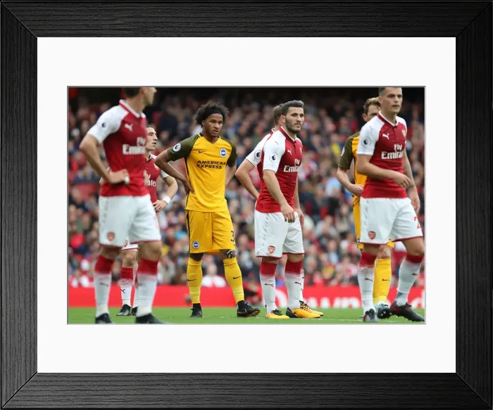 Framed Print : Isaiah Brown Goes for Glory: Arsenal vs. Brighton and Hove Albion, Premier League (1st October 2017)