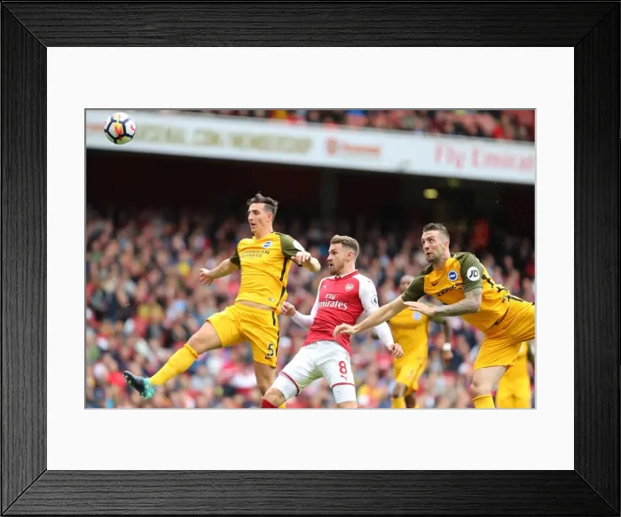 Framed Print : Brighton Defenders Dunk and Duffy Thwart Arsenal's Ramsey: Premier League Showdown, 01OCT17 Framed Print : Brighton Defenders Dunk and Duffy Thwart Arsenal's Ramsey: Premier League Showdown, 01OCT17