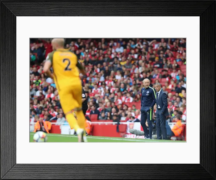 Framed Print : Chris Hughton and Paul Trollope Lead Brighton and Hove Albion at Arsenal's Emirates Stadium (01OCT17) Framed Print : Chris Hughton and Paul Trollope Lead Brighton and Hove Albion at Arsenal's Emirates Stadium (01OCT17)