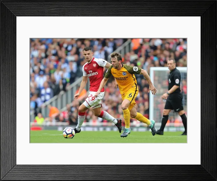 Framed Print : Stephens vs Xhaka: Intense Midfield Battle at Emirates Stadium - Arsenal vs Brighton and Hove Albion (01OCT17) Framed Print : Stephens vs Xhaka: Intense Midfield Battle at Emirates Stadium - Arsenal vs Brighton and Hove Albion (01OCT17)
