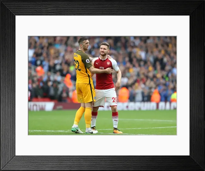 Framed Print : Former Teammates Clash: Shane Duffy (Brighton) vs. Shkodran Mustafi (Arsenal) - Premier League Showdown, 01OCT17 Framed Print : Former Teammates Clash: Shane Duffy (Brighton) vs. Shkodran Mustafi (Arsenal) - Premier League Showdown, 01OCT17