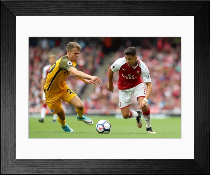 Framed Print : March vs. Sanchez: Intense Midfield Battle at Emirates Stadium - Arsenal vs. Brighton and Hove Albion (01OCT17) Framed Print : March vs. Sanchez: Intense Midfield Battle at Emirates Stadium - Arsenal vs. Brighton and Hove Albion (01OCT17)