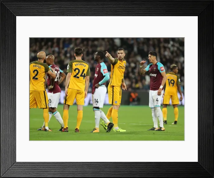 Framed Print : Clash at the London Stadium: Premier League Showdown between West Ham United and Brighton & Hove Albion (2017) Framed Print : Clash at the London Stadium: Premier League Showdown between West Ham United and Brighton & Hove Albion (2017)