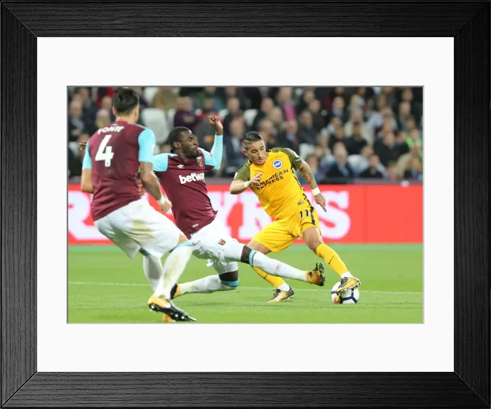 Framed Print : Anthony Knockaert of Brighton and Hove Albion Faces Off Against West Ham United in Premier League Clash, 20th October 2017