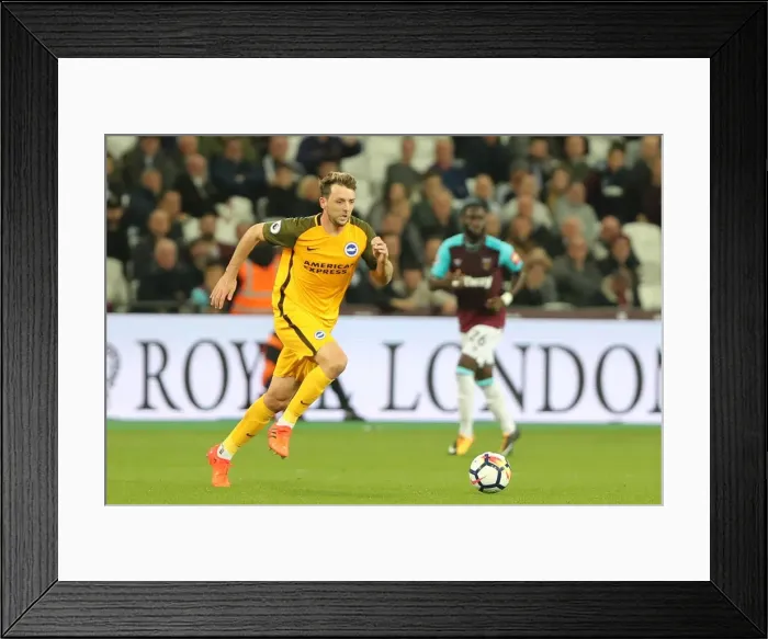 Framed Print : Dale Stephens of Brighton and Hove Albion in Action Against West Ham United, Premier League 2017 Framed Print : Dale Stephens of Brighton and Hove Albion in Action Against West Ham United, Premier League 2017