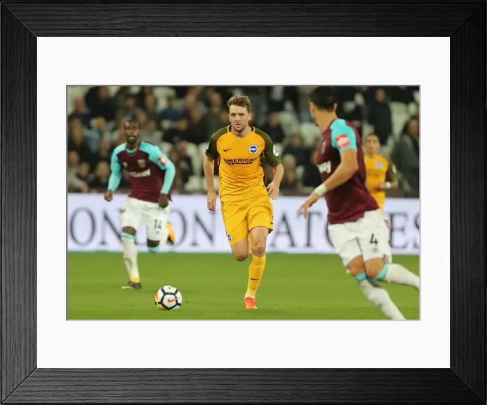 Framed Print : Dale Stephens in Action: Brighton and Hove Albion vs. West Ham United, Premier League 2017 Framed Print : Dale Stephens in Action: Brighton and Hove Albion vs. West Ham United, Premier League 2017