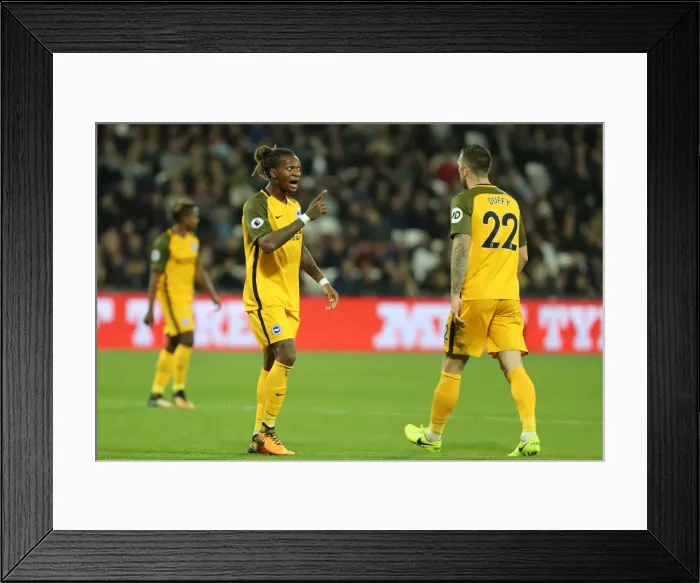 Framed Print : Brighton & Hove Albion's Gaetan Bong in Action Against West Ham United (Premier League, 20Oct17) Framed Print : Brighton & Hove Albion's Gaetan Bong in Action Against West Ham United (Premier League, 20Oct17)