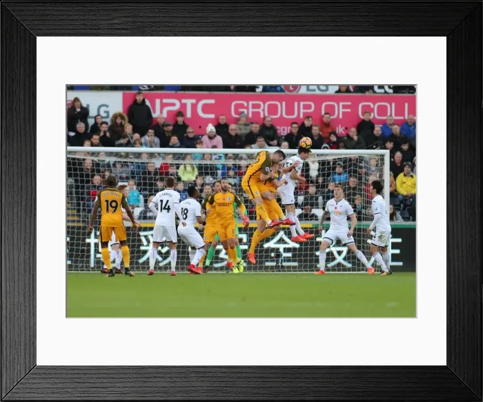Framed Print : Premier League Showdown: Swansea City vs. Brighton and Hove Albion at Liberty Stadium (Nov. 4, 2017)
