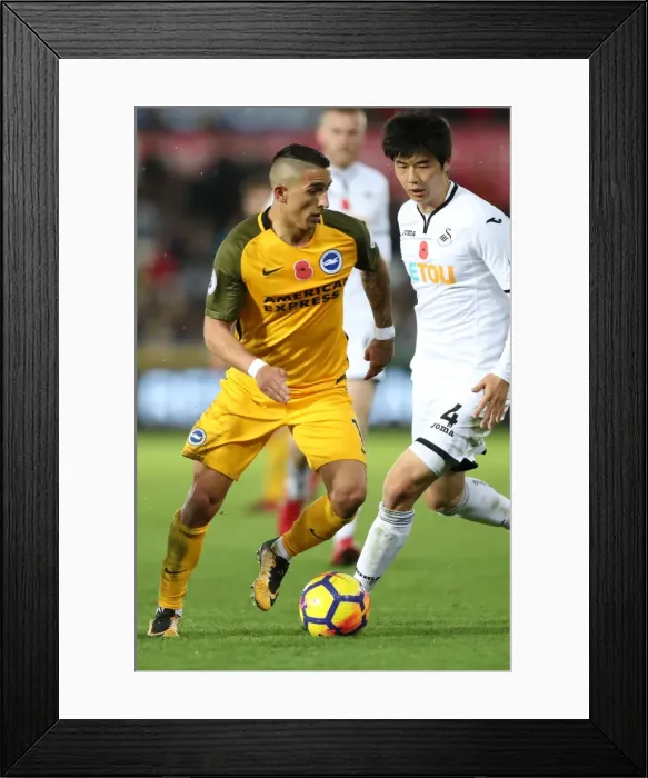 Framed Print : Premier League Showdown: Swansea City vs. Brighton and Hove Albion at Liberty Stadium (Nov. 4, 2017)