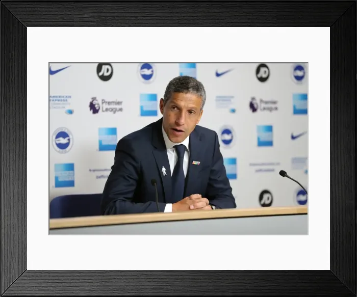 Framed Print : Post-Match Interviews: Brighton & Hove Albion vs. Crystal Palace (Premier League, 28th November 2017) Framed Print : Post-Match Interviews: Brighton & Hove Albion vs. Crystal Palace (Premier League, 28th November 2017)
