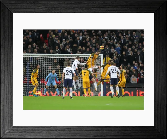 Framed Print : Intense Premier League Showdown: Tottenham Hotspur vs. Brighton and Hove Albion at Wembley Stadium (13DEC17)