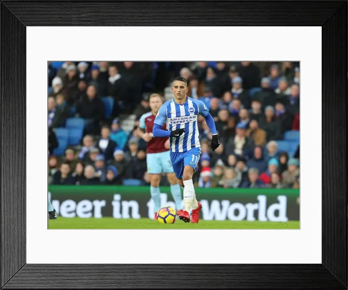 Framed Print : Anthony Knockaert in Action: Brighton & Hove Albion vs Burnley, Premier League, December 16, 2017 Framed Print : Anthony Knockaert in Action: Brighton & Hove Albion vs Burnley, Premier League, December 16, 2017