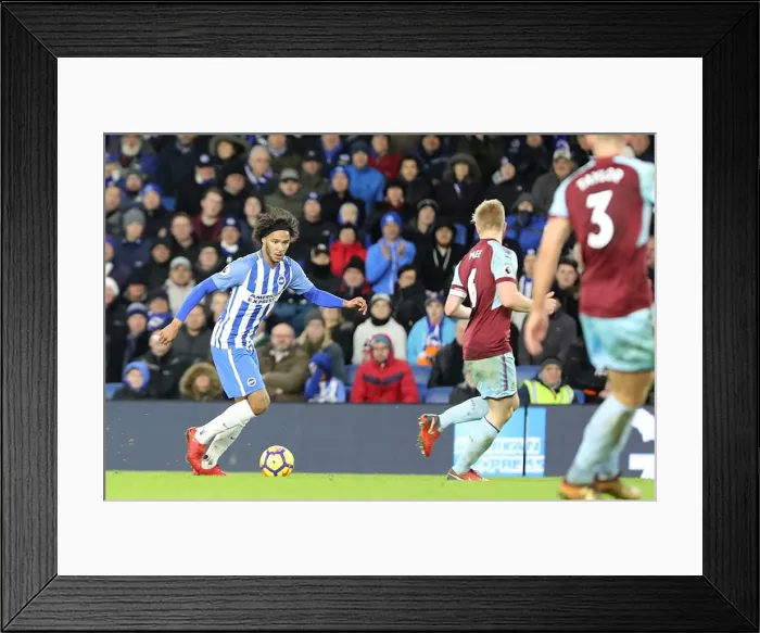Framed Print : Brighton & Hove Albion's Isaiah Brown in Action against Burnley (16DEC17) Framed Print : Brighton & Hove Albion's Isaiah Brown in Action against Burnley (16DEC17)