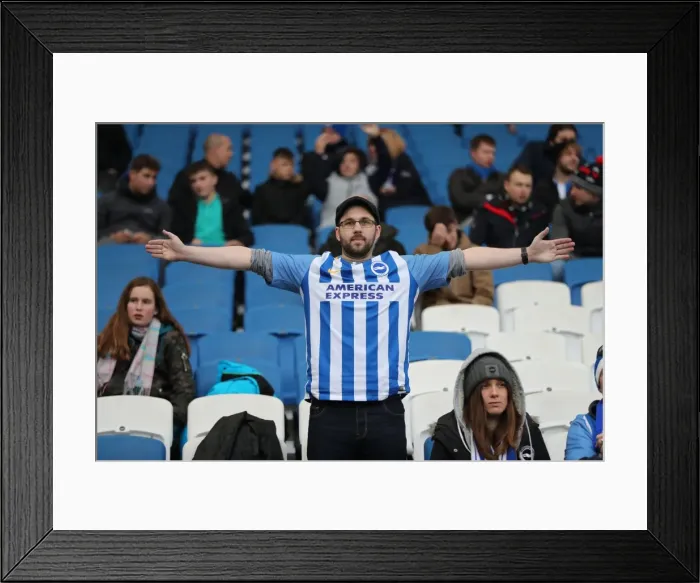 Framed Print : Brighton vs. Burnley: Fan Clash in Premier League Match at American Express Community Stadium (16DEC17) Framed Print : Brighton vs. Burnley: Fan Clash in Premier League Match at American Express Community Stadium (16DEC17)
