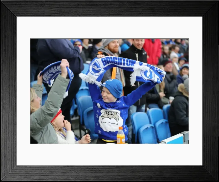 Framed Print : Brighton and Burnley Fans Clash in Premier League Match at American Express Community Stadium (16DEC17) Framed Print : Brighton and Burnley Fans Clash in Premier League Match at American Express Community Stadium (16DEC17)