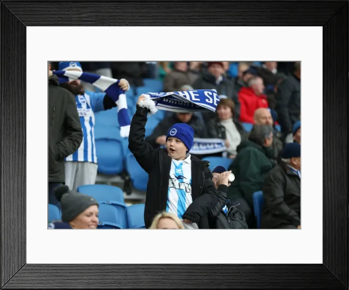 Framed Print : Brighton vs. Burnley: Fan Clash in Premier League Match at American Express Community Stadium (16DEC17)