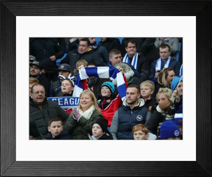 Framed Print : Brighton vs. Burnley: Fan Clash in Premier League Match at American Express Community Stadium (16DEC17) Framed Print : Brighton vs. Burnley: Fan Clash in Premier League Match at American Express Community Stadium (16DEC17)