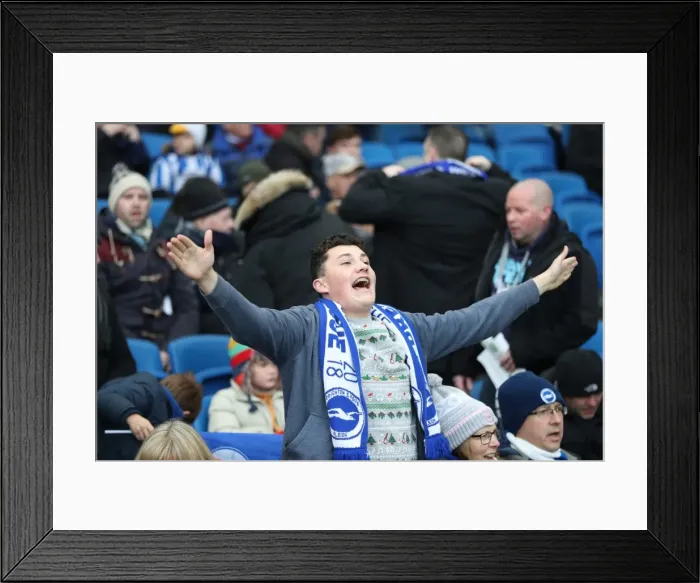 Framed Print : Brighton and Burnley Fans Clash at American Express Community Stadium: Premier League Dec 16, 2017 Framed Print : Brighton and Burnley Fans Clash at American Express Community Stadium: Premier League Dec 16, 2017