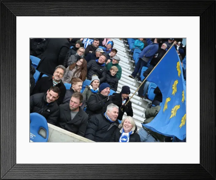 Framed Print : Brighton and Burnley Fans Clash in Intense Premier League Rivalry (16DEC17)