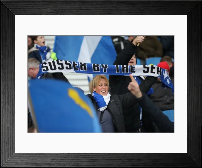 Framed Print : Brighton and Burnley Fans Clash in Intense Premier League Rivalry (16DEC17) Framed Print : Brighton and Burnley Fans Clash in Intense Premier League Rivalry (16DEC17)