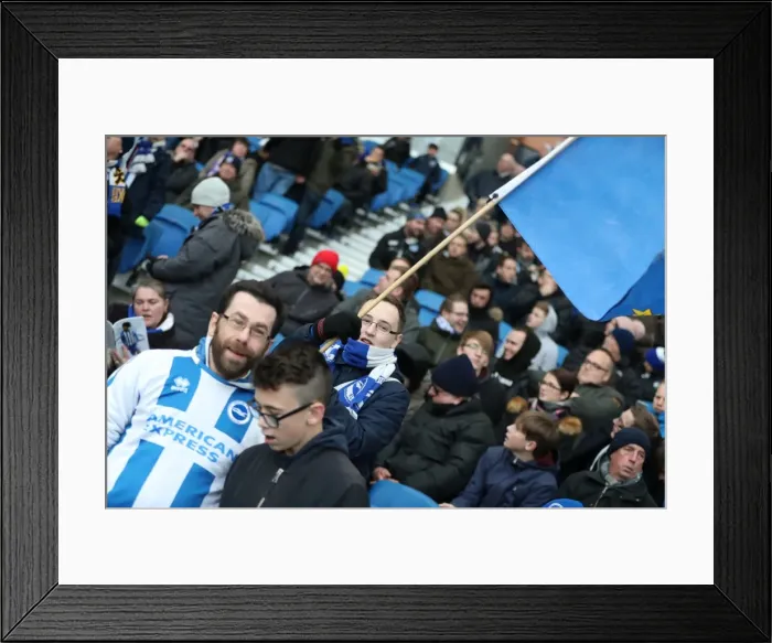 Framed Print : Brighton and Burnley Fans Clash in Premier League Match at American Express Community Stadium (16DEC17) Framed Print : Brighton and Burnley Fans Clash in Premier League Match at American Express Community Stadium (16DEC17)