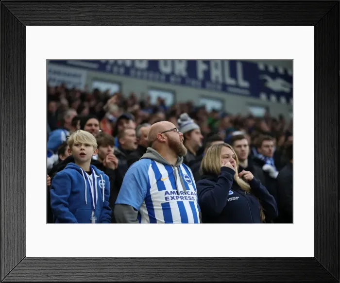 Framed Print : Brighton and Burnley Fans Clash in Intense Premier League Rivalry at American Express Community Stadium (16DEC17) Framed Print : Brighton and Burnley Fans Clash in Intense Premier League Rivalry at American Express Community Stadium (16DEC17)