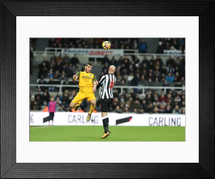 Framed Print : Tomer Hemed vs. Jonjo Shelvey: Intense Battle in Newcastle United vs. Brighton and Hove Albion (30DEC17)