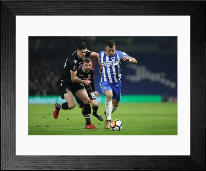Framed Print : Brighton and Hove Albion vs. Crystal Palace: FA Cup 3rd Round Clash at American Express Community Stadium (08.01.18) Framed Print : Brighton and Hove Albion vs. Crystal Palace: FA Cup 3rd Round Clash at American Express Community Stadium (08.01.18)