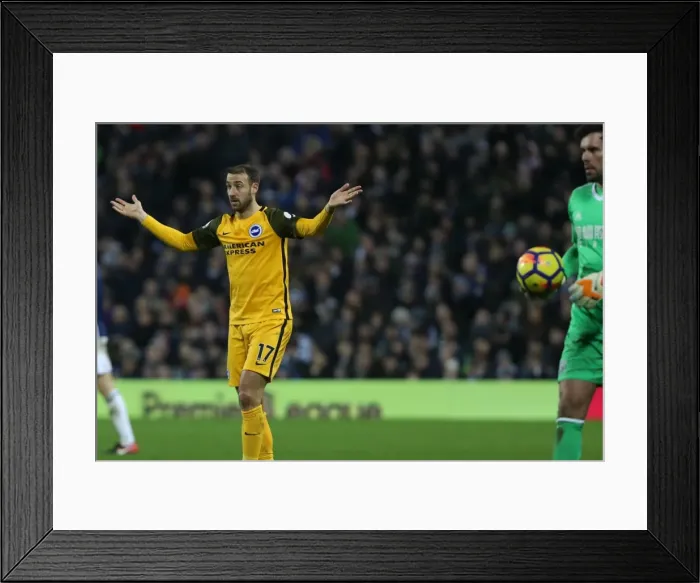 Framed Print : Premier League Showdown: West Bromwich Albion vs. Brighton and Hove Albion at The Hawthorns on 13th January 2018