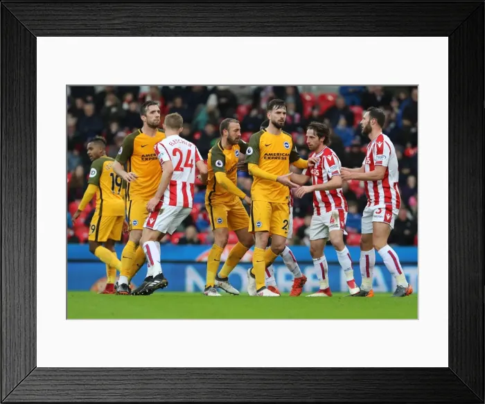 Framed Print : 10FEB18: Premier League Showdown - Stoke City vs. Brighton and Hove Albion at The Bet365 Stadium Framed Print : 10FEB18: Premier League Showdown - Stoke City vs. Brighton and Hove Albion at The Bet365 Stadium