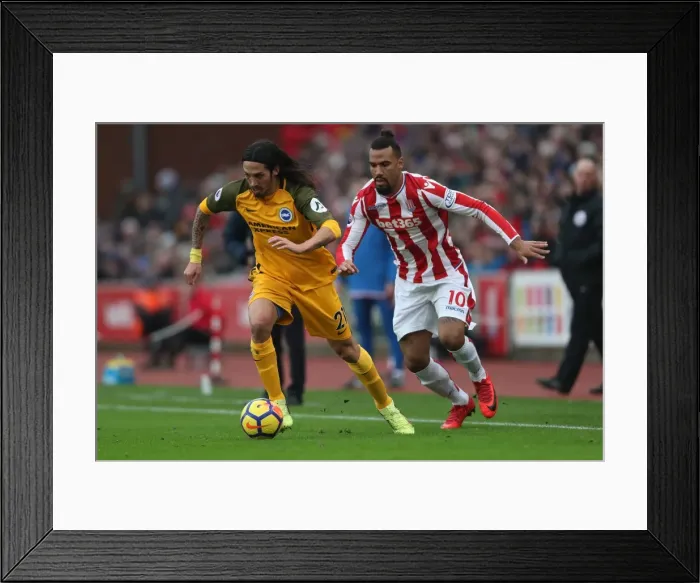 Framed Print : 10FEB18: Tense Battle at The Bet365 Stadium - Stoke City vs. Brighton and Hove Albion, Premier League Framed Print : 10FEB18: Tense Battle at The Bet365 Stadium - Stoke City vs. Brighton and Hove Albion, Premier League