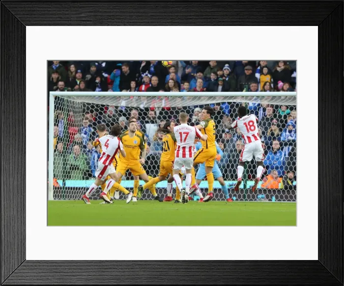 Framed Print : Intense Premier League Showdown: Stoke City vs. Brighton and Hove Albion (10FEB18)
